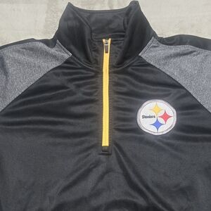 NFL Pittsburgh Steelers 1/4 Zip Pullover Sweatshirt Mens Sz XL Mesh Lined EUC
